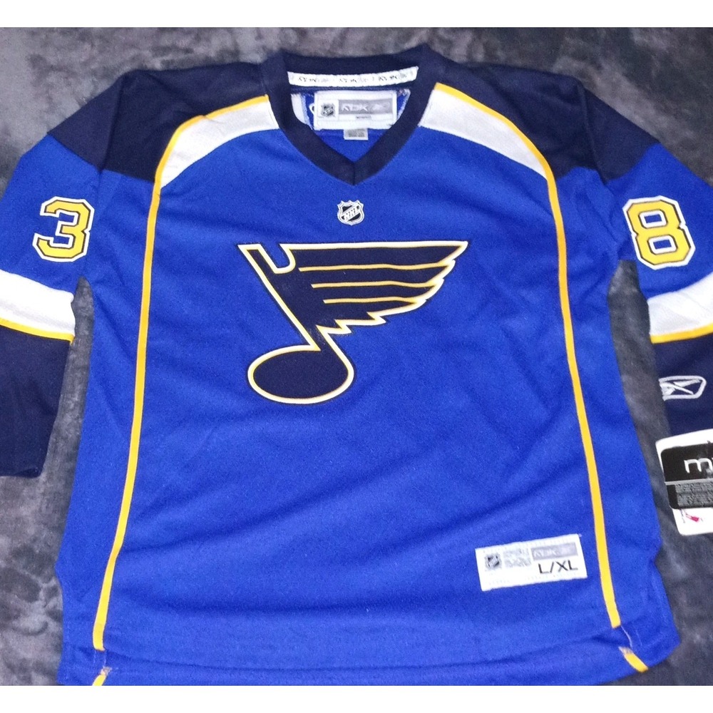 NWT Reebok St. Louis Blues Brad Boyes #38 Youth L/XL Blue NHL Hockey Jersey Nice